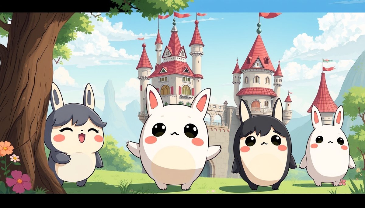 Mapa de España anime con castillos-servidor y mascotas de proveedores hosting