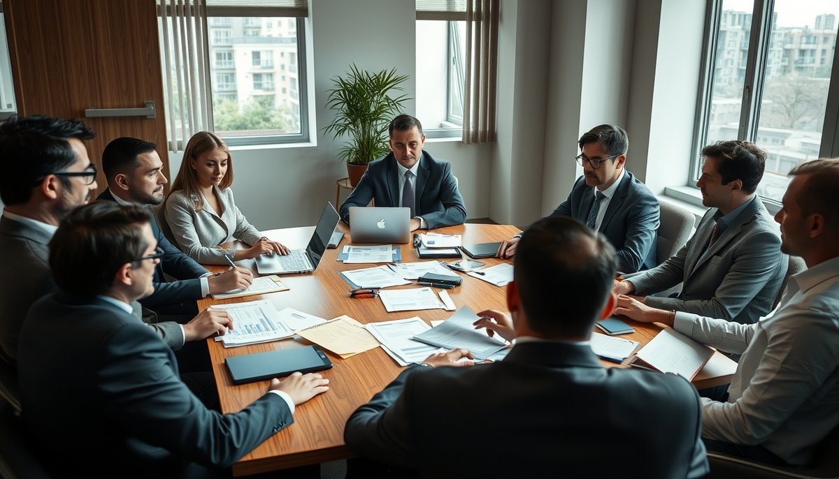 Reunión empresarial negociando precios de software de análisis de datos