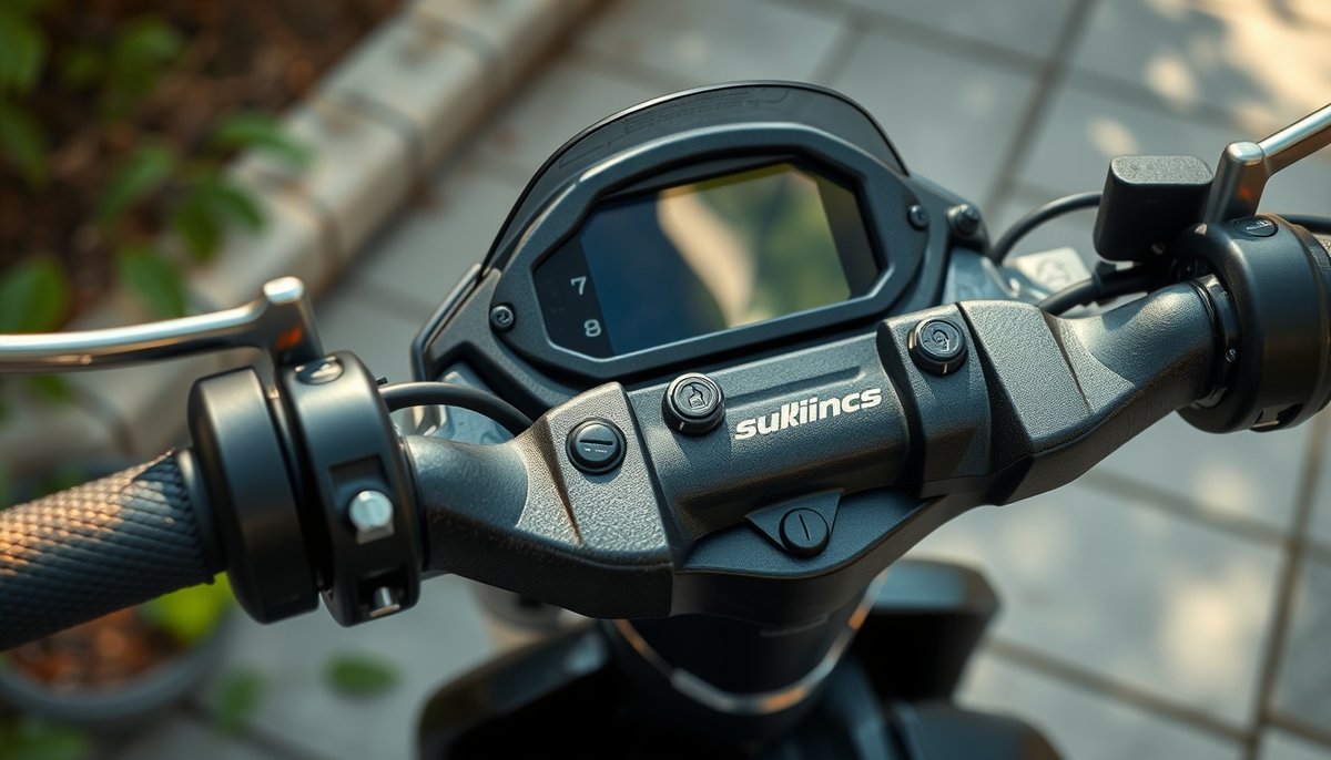 Dashboard y manillar de patinete Xiaomi con display LED y indicadores