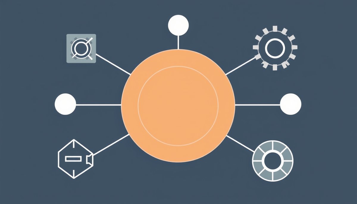 Diagrama del ecosistema completo Divi Hosting con herramientas integradas como Divi Leads, Bloom y Monarch Ecosistema integrado de herramientas Divi con hosting en el centro conectando plugins