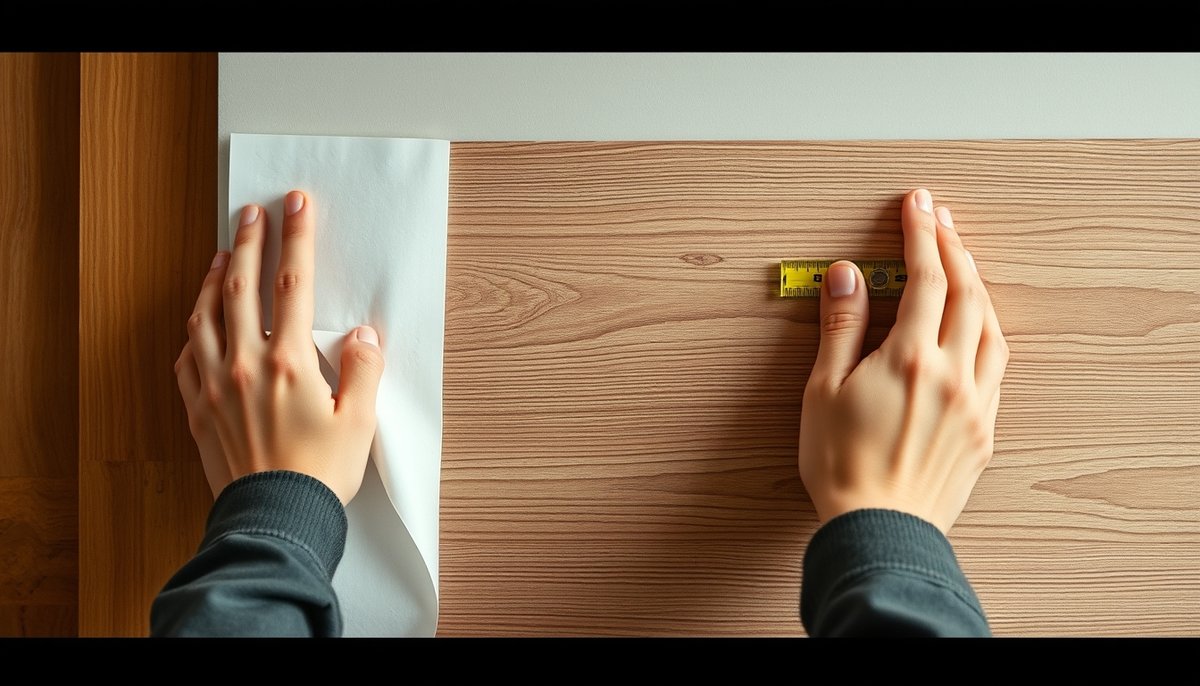 Instalación correcta de panel decorativo con nivel para alineación perfecta