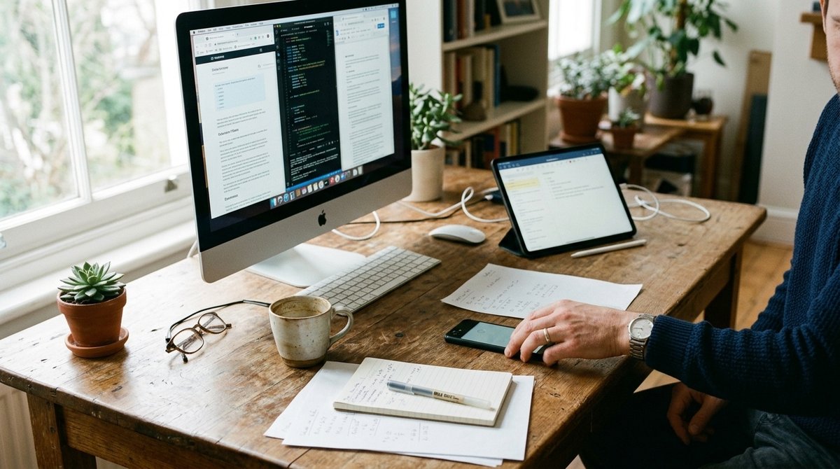Diseño web responsive mostrado en móvil, tablet y ordenador simultáneamente