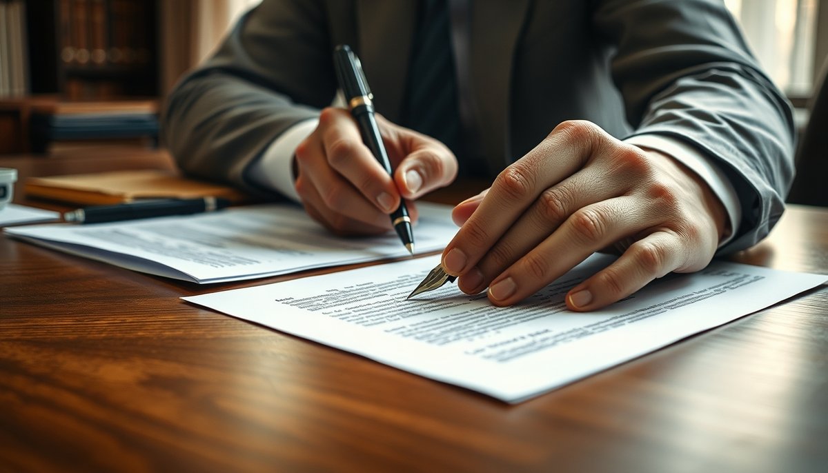 Firma de documentos préstamo ENISA con sello empresarial oficial