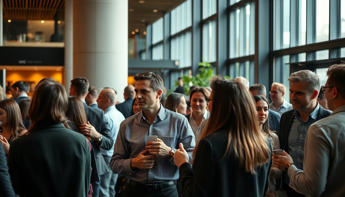 Evento networking startups España con emprendedores e inversores conversando