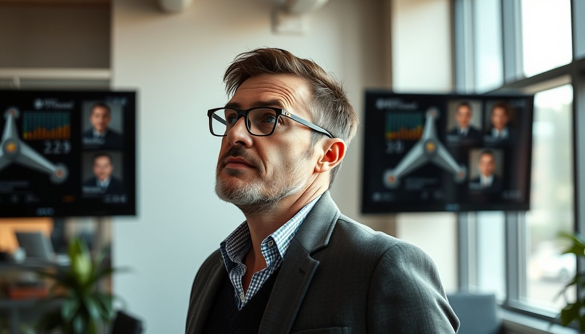Emprendedor SaaS exitoso viendo métricas de crecimiento positivo con MRR mejorado y churn reducido