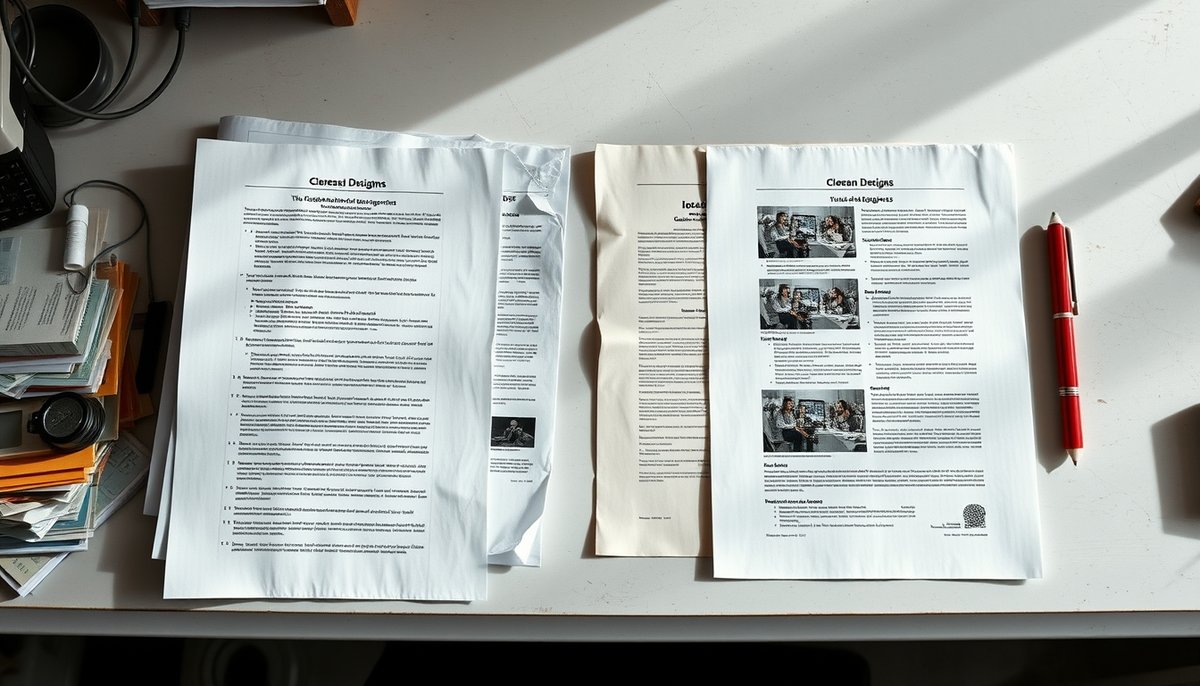 Comparación antes y después: diseño one pager malo vs profesional