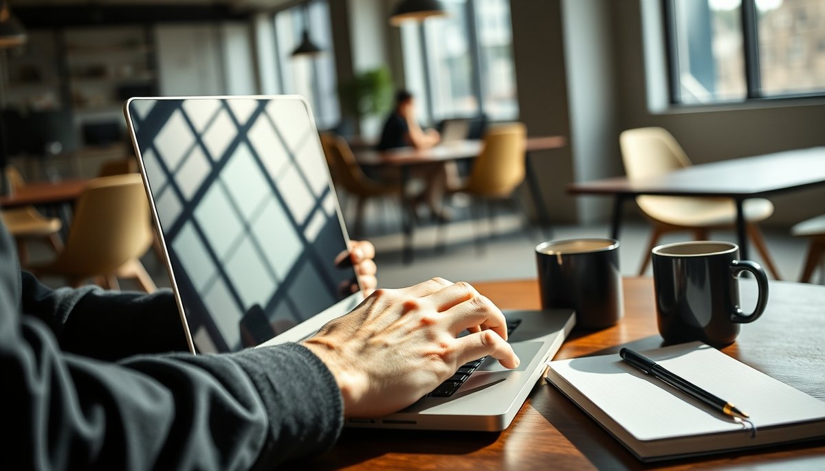 Profesional usando LinkedIn en laptop para conectar con inversores
