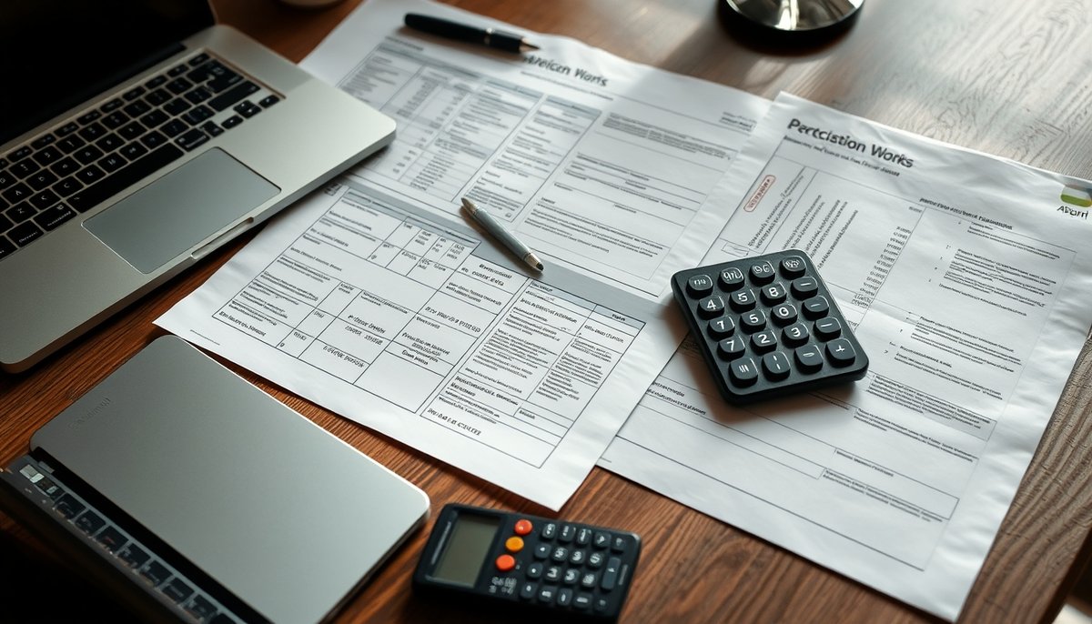 Comparación de precios de herramientas SEO con planes de suscripción y cálculos de presupuesto sobre escritorio