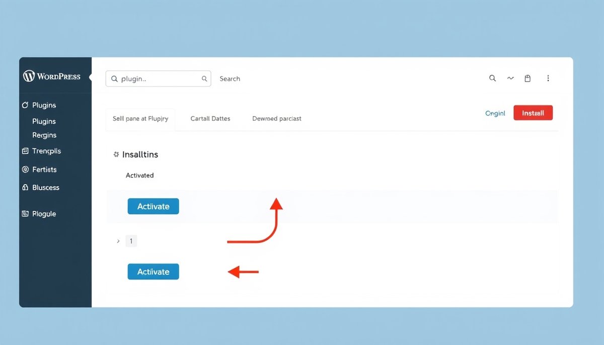 Proceso de instalación del plugin Yoast SEO desde el panel de administración de WordPress con botones instalar y activar Panel WordPress instalación plugin Yoast SEO paso a paso desde repositorio