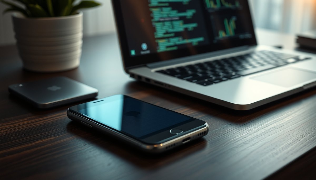 Seguridad en dominios web: configuración de autenticación de dos factores para proteger cuenta Autenticación dos factores smartphone junto panel gestión dominios en ordenador portátil