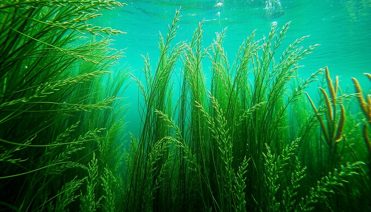 Vista submarina de praderas de posidonia en la Reserva Marina de Tabarca