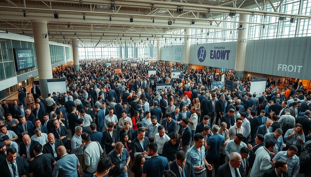 Vista general South Summit Madrid con cientos asistentes networking