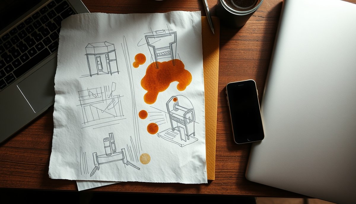 Prototipo MVP básico en papel junto a interfaz web minimalista