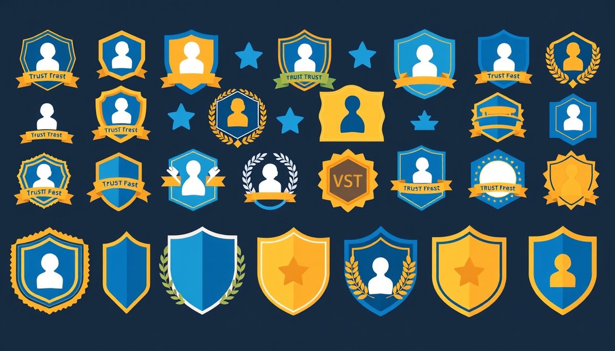 E-E-A-T authority signals with trust badges and expert credentials for SEO