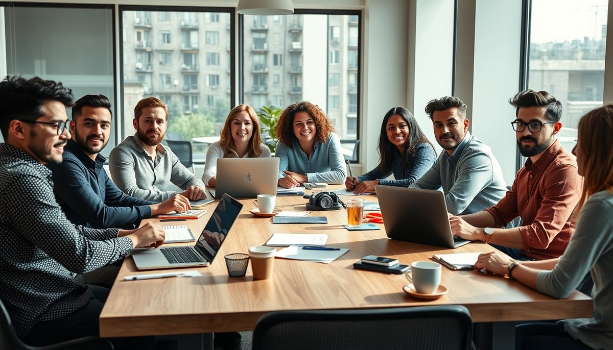 Fundadores de startup preparando pitch deck y estrategia de fundraising en oficina moderna con documentos de inversión Equipo de fundadores de startup analizando documentos financieros para ronda de financiación