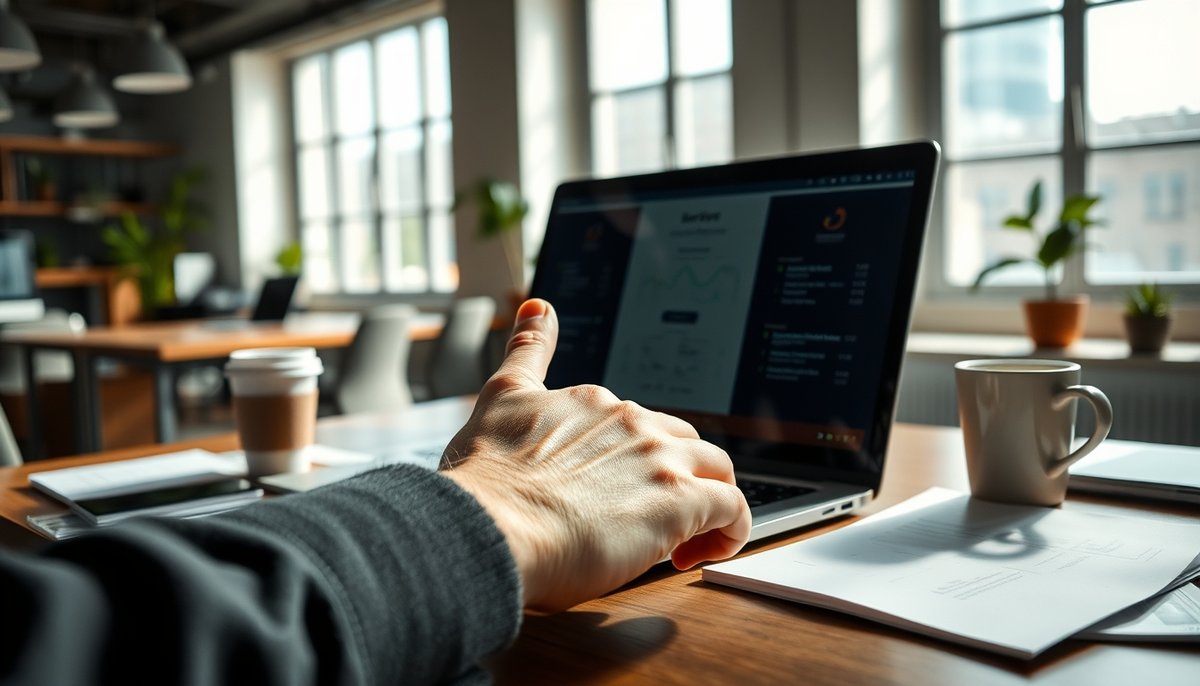 Preparación meticulosa de presentación para inversores mostrando análisis de mercado y métricas clave en laptop Análisis detallado de pitch deck con gráficos de mercado y cálculos TAM/SAM/SOM para inversores