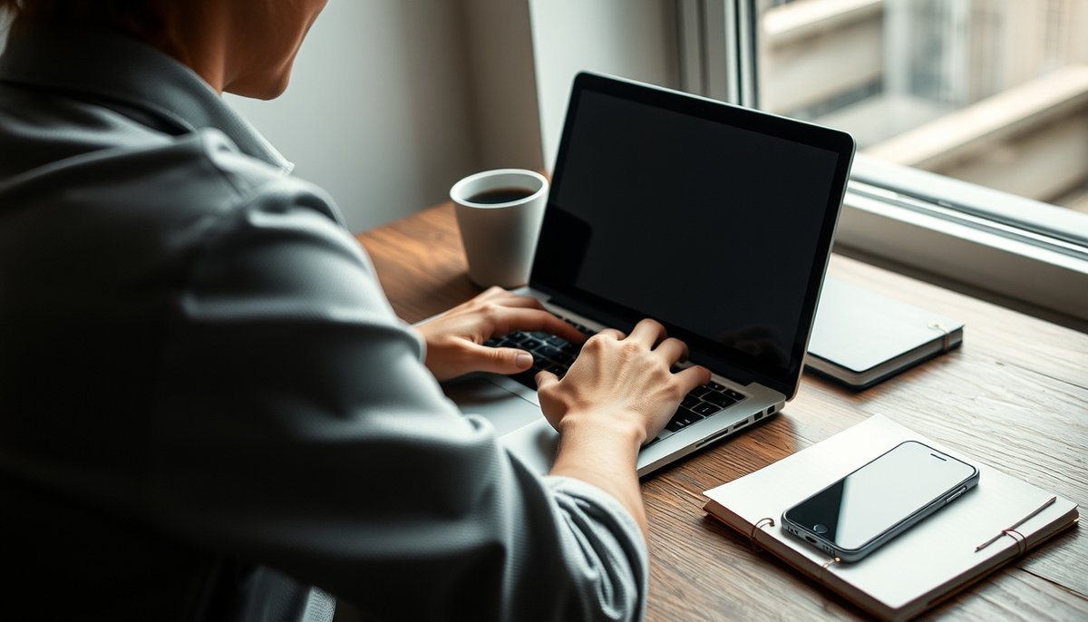 Emprendedor escribiendo mensaje personalizado en LinkedIn para contactar inversor