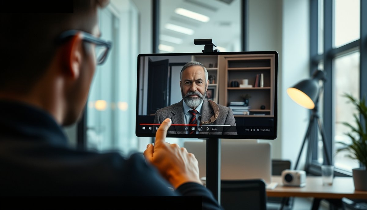 Entrevista virtual con chatbot IA procesando respuestas de candidato en tiempo real