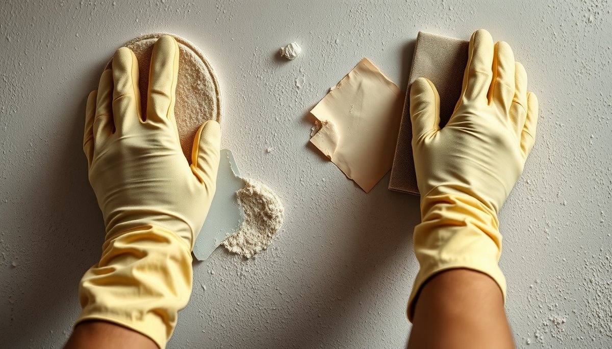 Preparación de pared para paneles decorativos: lijado, masillado y limpieza