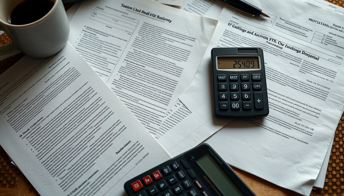 Forecast flujo caja mensual con documentos impresos y calculadora burn rate financiero