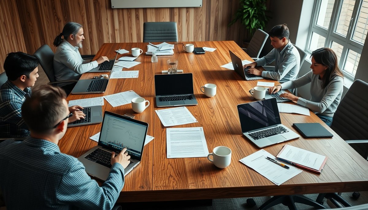 Comparativa de proveedores de chatbots en mesa de conferencias empresarial