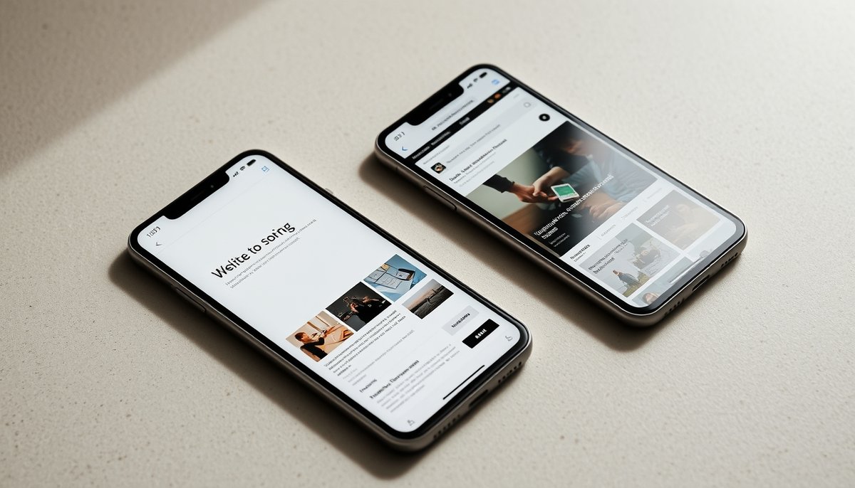 Comparación lado a lado de velocidades de carga en móviles mostrando diferencias de rendimiento entre temas WordPress optimizados Comparativa velocidad móvil: sitio rápido vs lento en smartphones