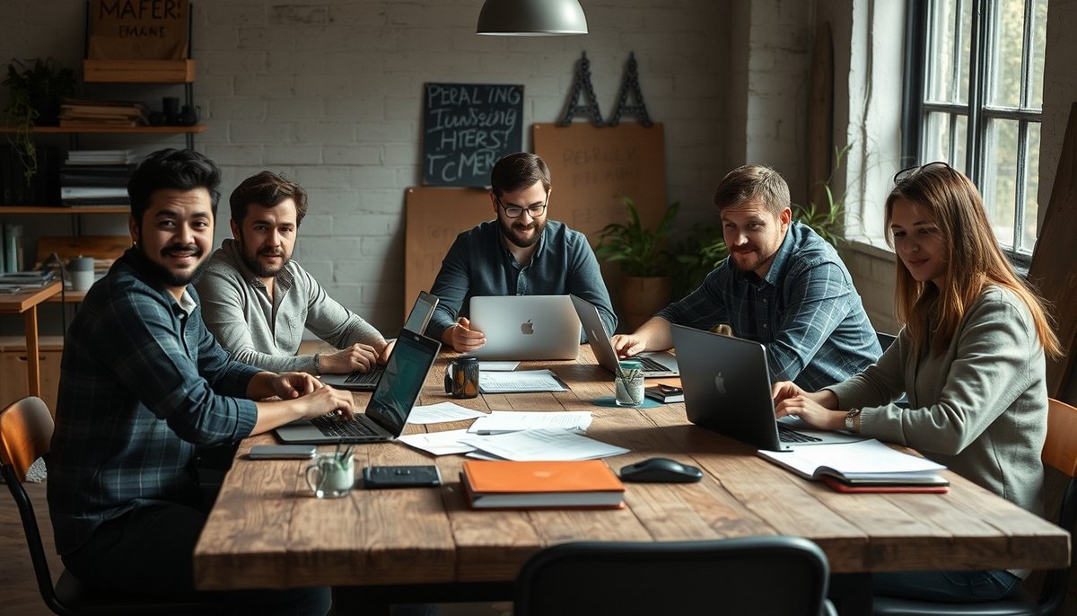 Fundadores de startup midiendo impacto social con sistemas de seguimiento