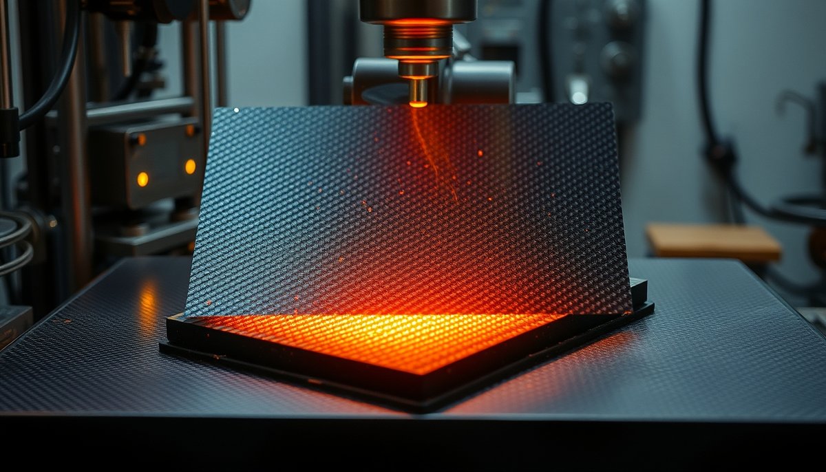 Pruebas laboratorio placa composite carbono bajo condiciones temperatura extrema