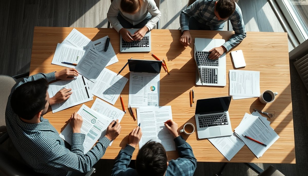 Equipo startup realizando análisis comparativo mercado con gráficos datos