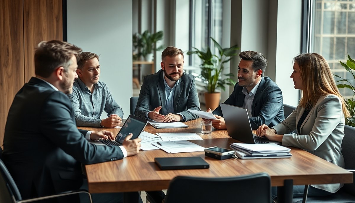 Equipo asesor Nexen Capital consultando fundadores startup sobre cláusulas contractuales