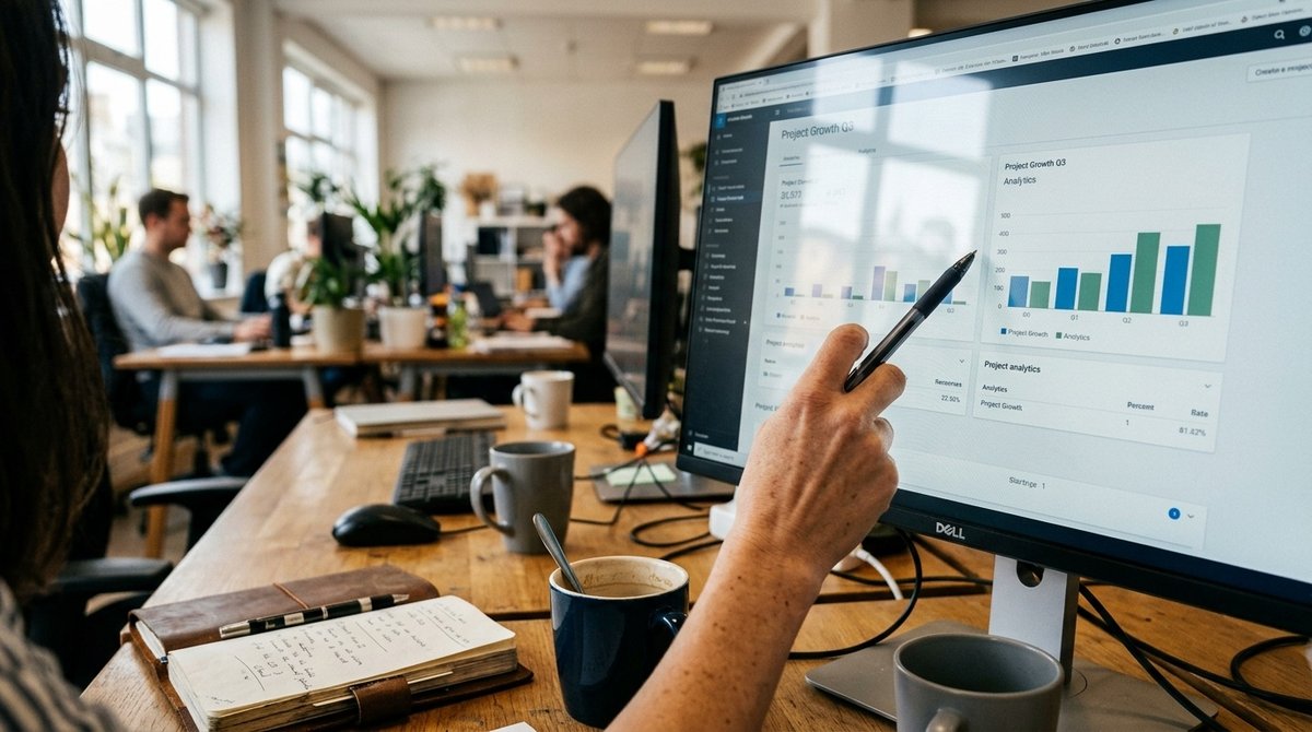 Análisis de métricas clave de tracción: dashboard profesional con curvas de crecimiento MRR y ratios financieros para pitch de inversión Dashboard de métricas financieras mostrando MRR, LTV/CAC y tasas de crecimiento para inversores