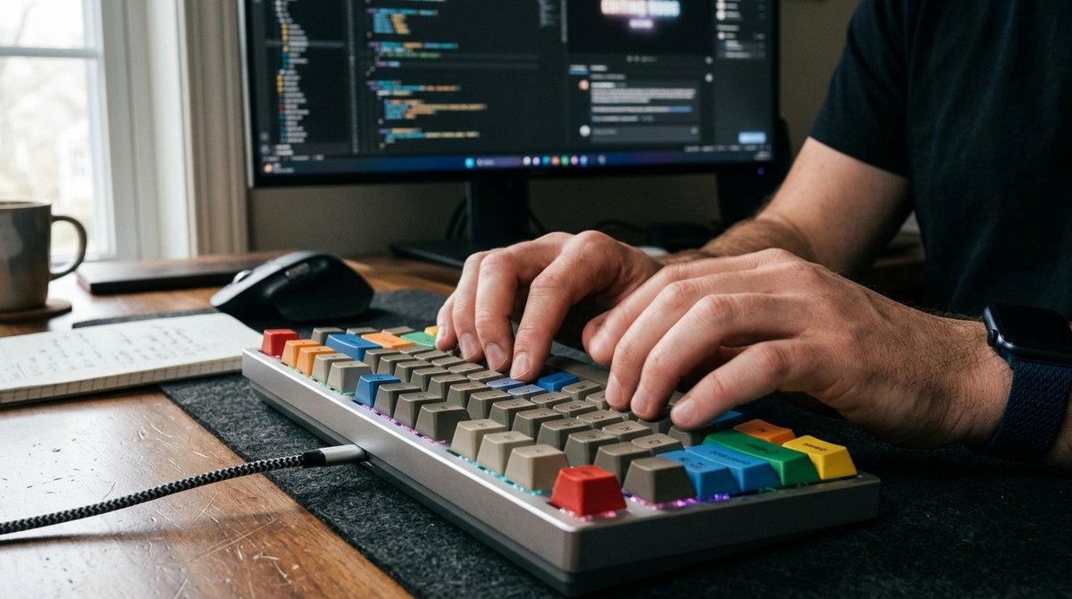 Editor profesional trabajando con teclado especializado de edición y software de gradación de color en pantalla de alta resolución Manos usando teclado profesional de edición de video con interfaz de colorización en monitor